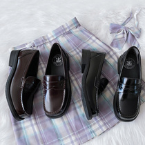 Chestnut Raw Bear Small Square Bear Spot Round Square Head Jk Uniform Shoes High Heel Low Heel College Wind Bear Paw Small Leather Shoes