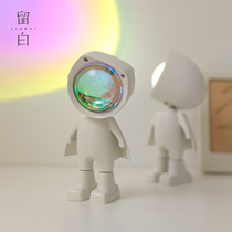 White sunset light sunset light night light spaceman atmosphere light astronaut rainbow sunset projection light spaceman