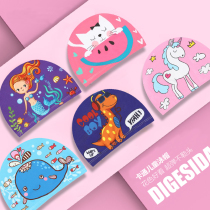 Childrens cloth cap swimming cap girl boy cute cartoon pattern baby dont get your head high-play swimming cap swimming goggles set