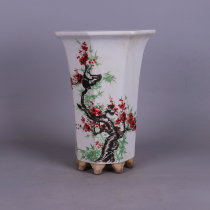 Factory famille rose to enjoy the plum tip Turan flowerpot antique porcelain antique Dong ornaments old Jingdezhen folk collection