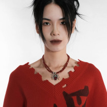 Wumulle Harajuku double spider chain Goth Spice Dark Subculture Animal Accessories Unisex Necklace