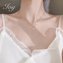 925 sterling silver star moon necklace female summer choker send girlfriend Valentines Day birthday gift light luxury minority design sense