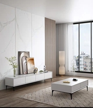 Nordic light and luxurious minimalist TV cabinet Tea Table Combinations Modern-style small family Living room Wall Cabinets Full of white Closet Cupboards