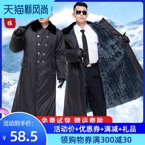 Northeast wool army cotton coat long cotton coat Cotton coat Medium long mens winter thickened security suit large quilted jacket