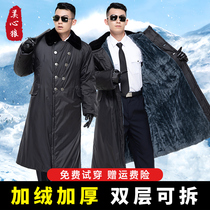 Northeast wool army cotton coat long cotton coat Cotton coat Medium long mens winter thickened security suit large quilted jacket