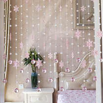Snowflake crystal bead curtain bedroom curtain fresh Nordic decoration living room dining room shoe cabinet Crystal partition curtain free of punching