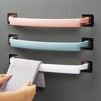 Towel rack non-perforated toilet bathroom hanging towel rack bath towel suction cup wall hanging simple adhesive hook Net Red