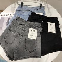  Net red with the same 2021 autumn new high waist back cross design slim temperament socialite denim three-point shorts