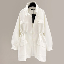 2022 Spring new Korean version overalls The long spring fall casual jacket thickened to collect waist blouses womens clothing