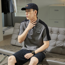 The Tang Lion 2022 Summer new splicing POLO shirt male short sleeve original Cebu Wind turtlenecks Loose Paul Shirt Harbor Craze