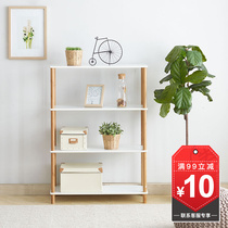 ruichang bookcase ground children simple shelve wood living room kitchen containing bookcase leaning against wall display shelf