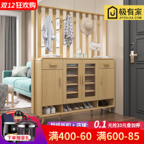 New shoe cabinet with hanger integrated entrance living room partition cabinet into household door coat rack glass door leaf