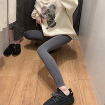 South Korea autumn new shark skin leggings women wear high waist nine small feet tight leg slim pressure yoga pants