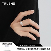 TRUE ME TRUE ME (truth) natural freshwater White Pearl sterling silver ring female niche design ring ring ring
