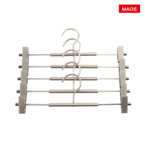 MAOS pearl nickel metal hangers for clothing stores with non-slip pants hangers for clothes racks Household pants hangers hangers without trace