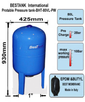 80L-1 0mpa Turkey original imported BesTank expansion tank water supply pressure tank diaphragm stabilizer tank 80L