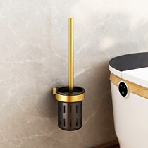 Light luxury bathroom toilet cup set non-perforated space aluminum toilet toilet toilet brush shelf cup wall-mounted