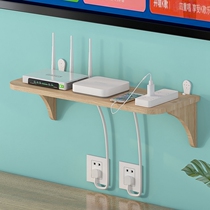 Solid wood wall non-hole TV set-top box bracket router shelf bedside wall wifi wall partition