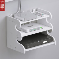 Punch-free TV set-top box rack router hanger double wall shelf wall-mounted storage box decoration