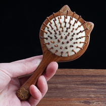 Cartoon cute cat airbag massage comb anti-static children girl air cushion makeup comb wood comb sandalwood curling comb