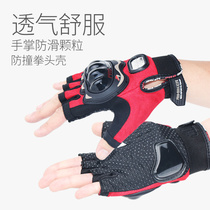 Riding Tribal Motorcycle Anticollision Gloves Half Finger Riding Gloves Motorcycle Racing Bike Riding Gloves Summer Gloves