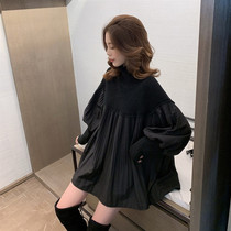 Pregnant womens skirt autumn Net red suit fashion Korean loose coat spring and autumn maternity dress long dress