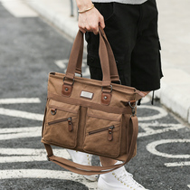 Ink vintage casual men bag shoulder shoulder bag canvas bag Business Mens Hand bag briefcase computer bag
