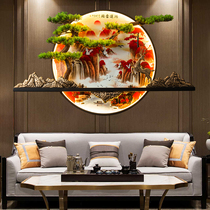 New Chinese style welcome pine pendant round wall decoration porch living room sofa background wall decoration painting tea room wall painting