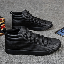 Tide Cards High Bunch Shoes Men Leather Shoes 2022 Summer Korean version Trend 100 hitch sports casual board shoes genuine leather Martin boots