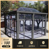 Fuzhou doors and windows steel structure Sunshine Room aluminum alloy sun room glass sun roof tempered glass terrace