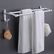 Towel shelf bathroom toilet rack kitchen space aluminum bath towel toilet non-perforated wall adhesive hook single pole