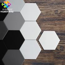 Fish love sugar Nordic Net red bathroom hexagonal brick simple restaurant balcony kitchen tile 6-sided black and white wall tiles