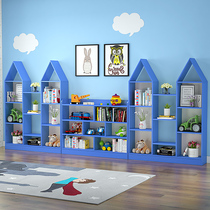 Childrens bookshelf shelf kindergarten floor multi-layer toy storage rack home simple student house bookcase
