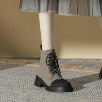Christy Kathy shoes children early spring 2022 new net red Inn wind genuine leather Martin boots high heel winter