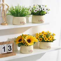 Sunflower Fake Flower Emulation Floral Furnishing Floral Swing Piece Living Room Supplies Dining Table Flower Pendulum Decorated Flower Photo Props