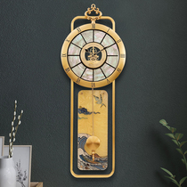 Light luxury pure brass new Chinese watch wall clock Living room modern hanging watch European style entrance fashion atmospheric clock wall clock