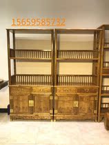 Sichuan Jinsiannan bookshelf Chinese solid wood leaflet Zhennan Ming and Qing bookcase study ornaments Guanyin furniture crafts