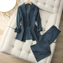  Canary Kiss dark green professional suit suit womens thin high-end temperament slim trousers two-piece suit