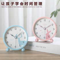 Silent alarm clock table bedside slacker get up cute girl cartoon childrens primary and secondary school students with alarm simple desk