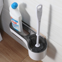Toilet brush no dead corner washing toilet brush soft wool long handle Wall home toilet creative cleaning brush set