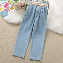 Girl Jeans Spring Autumn Clothing 2022 New Casual Harun Pants Spring Loose Old Daddy Pants Children Long Pants Tide