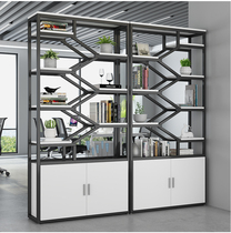  Wrought iron partition shelf Office screen entrance display rack Simple modern floor-to-ceiling bookshelf Flower rack locker