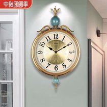 European creative metal wall clock luxury decoration living room clock American fashion personality home clock atmospheric wall watch