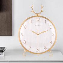 Nordic light luxury desktop clock table clock Living room household sitting clock pendulum desktop clock Personality creative bedroom table clock