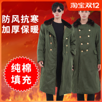 65-style old camouflage military cotton coat mens winter thickened warm northeast ladies long green security jacket