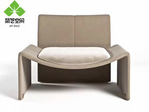 Nordic minimalist designer single backrest sofa hardware chair M shape light luxury Italian model living room