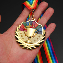 Creative trophy medal custom-made listing gold silver and bronze honor children's student games competition commemorative champion