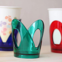 Tea tray hot drink cup holder Korean color four disposable paper cup holder anti-hot heat insulation non-slip odorless resin cup holder