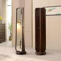 All solid wood landed in a mirror bedroom with a double cloak rack 360° rotating Ugin wood full body audition mirror