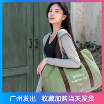 Folded Luggage Bag Thickened Hand Men And Women Students Big Lines Li Bag Travel Bag Short Trip Light Trip Portability Bag